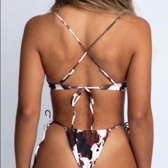 Skatie• ‘Sarah’ Bikini Top in DALLAS Cow Print - Picture 7 of 17